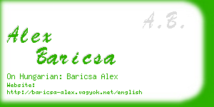 alex baricsa business card